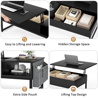 Table basse contemporaine avec plateau relevable, rangement, hauteur réglable et design portable pour salon