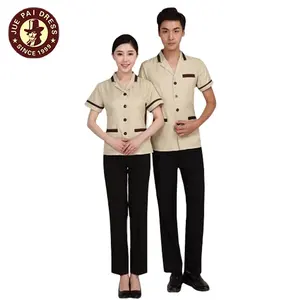 Mode Großhandel Maßge schneiderte Rezeption Housekeeping Uniform Hotel Multifunktions-Kurzarm Anzug Hotel Uniform