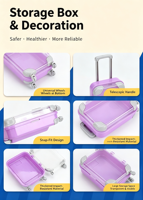 Mini Valise Transparente pour Cosmétiques, Faux Cils, Snacks – Boîte de Rangement Miniature en Plastique Façon Bagage