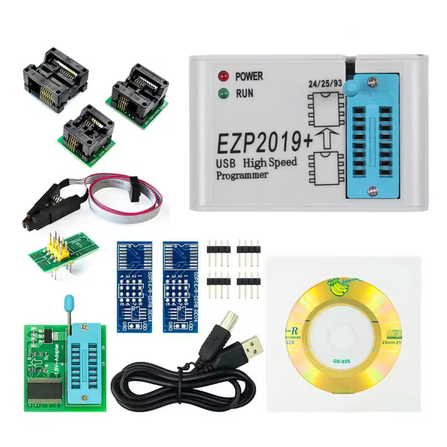 Newest Version EZP2019 High-speed USB SPI Programmer Support24 25 93 EEPROM 25 Flash BIOS Chip Full Set With Adapter Socket