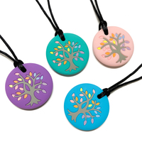Collier de dentition en silicone à mâcher en gros, pendentif sensoriel à mâcher, jouet de dentition pour besoins de mastication autistes, jouets anti-stress