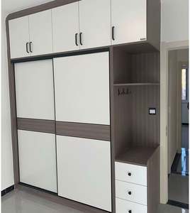 Armoire de chambre à coucher moderne à portes battantes, personnalisée, avec un grand espace de rangement écologique pour villa et vestiaire - Product Image 5