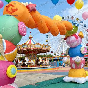 Şeker Temalı Şişme Promosyon Kemeri, Marka Aktivasyonu için Özel Tatlı İkram Kapısı, Festival İçin Şeker Temalı Kapı - Product Image 2