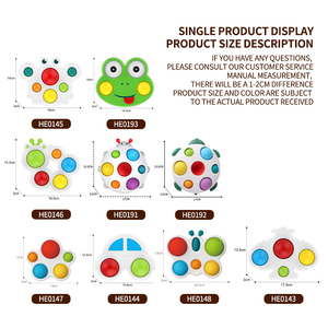 Silicone Simple Dimple Push Pop Bubble Fidget Sensoriel Animal Tortue Dentition En Appuyant Sur Bébé Jouets Pour Enfants - Product Image 6