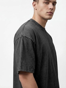 Wholesale Premium Acid Wash T Shirt Custom <b>Logo</b> Heavyweight 300gsm Cotton Oversized Vintage Streetwear Graphic Top - Product Image 4