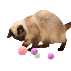 Jouet pour chat auto-jeu activé par la gravité Kicker rebondissant en laine avec baguette teaser interactive à l'herbe à chat pour chats - Product Image 2