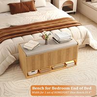 Banco de Almacenamiento de Zapatos de Madera Acanalado con Luz LED con Sensor, Estante Ajustable, Diseño Ecológico y Duradero para Entrada y Oficina en Casa