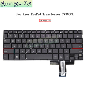 Clavier d'ordinateur portable anglais américain pour <span class=keywords><strong>ASUS</strong></span> EeePad Transformer TX300 TX300CA 0KN0-NY1UI13 0KNB0-3627UI00, sans rétroéclairage, neuf, noir - Product Image 2