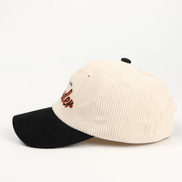 Gorra de Béisbol de Pana de 5 Paneles Unisex de Alta Calidad al Por Mayor Personalizada BSCI OEM de Estilo Vintage con Logotipo Bordado Curvo para Hombre y Mujer
