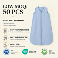 Ventes en gros de gigoteuses pour bébés en bambou personnalisées, 0,5 1,0 2,0 Tog, sans manches, pour bébés de 0 à 6 mois, vêtements pour enfants