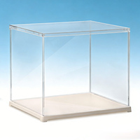 Boîte de présentation en acrylique transparent haut de gamme avec éclairage LED, boîte de présentation de table, vitrine moderne pour figurines de jouets, personnages, modèle Lego