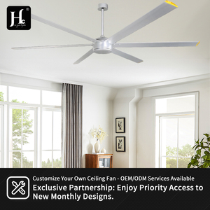 พัดลมเพดานอุตสาหกรรมพร้อมไฟ ขนาด 72 นิ้ว ใบพัดอลูมิเนียม มอเตอร์ทรงพลัง BLDC สำหรับบ้านไร่ โรงงาน - Product Image 5