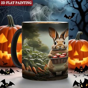 Daily Evening Leisure Hot Drink Mug Frosted Black 11oz <b>Ceramic</b> Heat Color Changing Magic <b>Cup</b> - Product Image 6