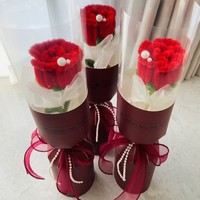 Hadiah Hari Valentine Hari Ibu Hari Perempuan Pernikahan Ulang Tahun Buket Mawar Tunggal Sutra Buatan Modern DIY Bunga Buatan Tangan