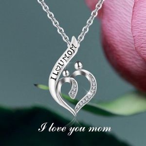 Plata <span class=keywords><strong>de</strong></span> Ley 925 <span class=keywords><strong>de</strong></span> Día <span class=keywords><strong>de</strong></span> la madre Mamá amor <span class=keywords><strong>hijo</strong></span> niño colgante <span class=keywords><strong>de</strong></span> collar para las mujeres - Product Image 4