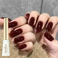 Vernis à ongles gel UV LED 10ml Soak Off Rouge Vin Brillant pour l'automne et Halloween, Gel de couleur longue durée pour manucure, pour salon, maison et DIY