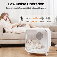 Usine Pet 360 °   Sèche-cheveux automatique silencieux pour animaux de compagnie avec contrôle intelligent de la température, idéal pour les chats et les petits chiens, 75L