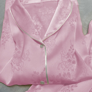 New Women's Long-sleeved Senior of Sexuality Jacquard Ice Silk Home Wear Pajamas <b>Pants</b> 2-piece Set Fashion - Product Image 2