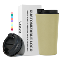 Gobelet isotherme de voyage personnalisé de 500 ml en acier inoxydable à double paroi, écologique, résistant à l'eau bouillante, avec couvercle
