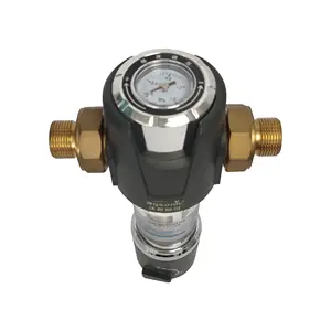 Copper preconditioning filter with pressure gauge 304 stainless steel filter screen household water purifiers pipe filter