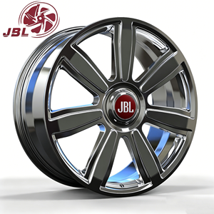 Nuevas llantas <span class=keywords><strong>JBL</strong></span> de aleación de aluminio forjado monobloque de 16-24 pulgadas, pulido de alto brillo, anchas de 10 radios, logo rojo, tapa flotante, 5x120 para Maybach - Product Image 2