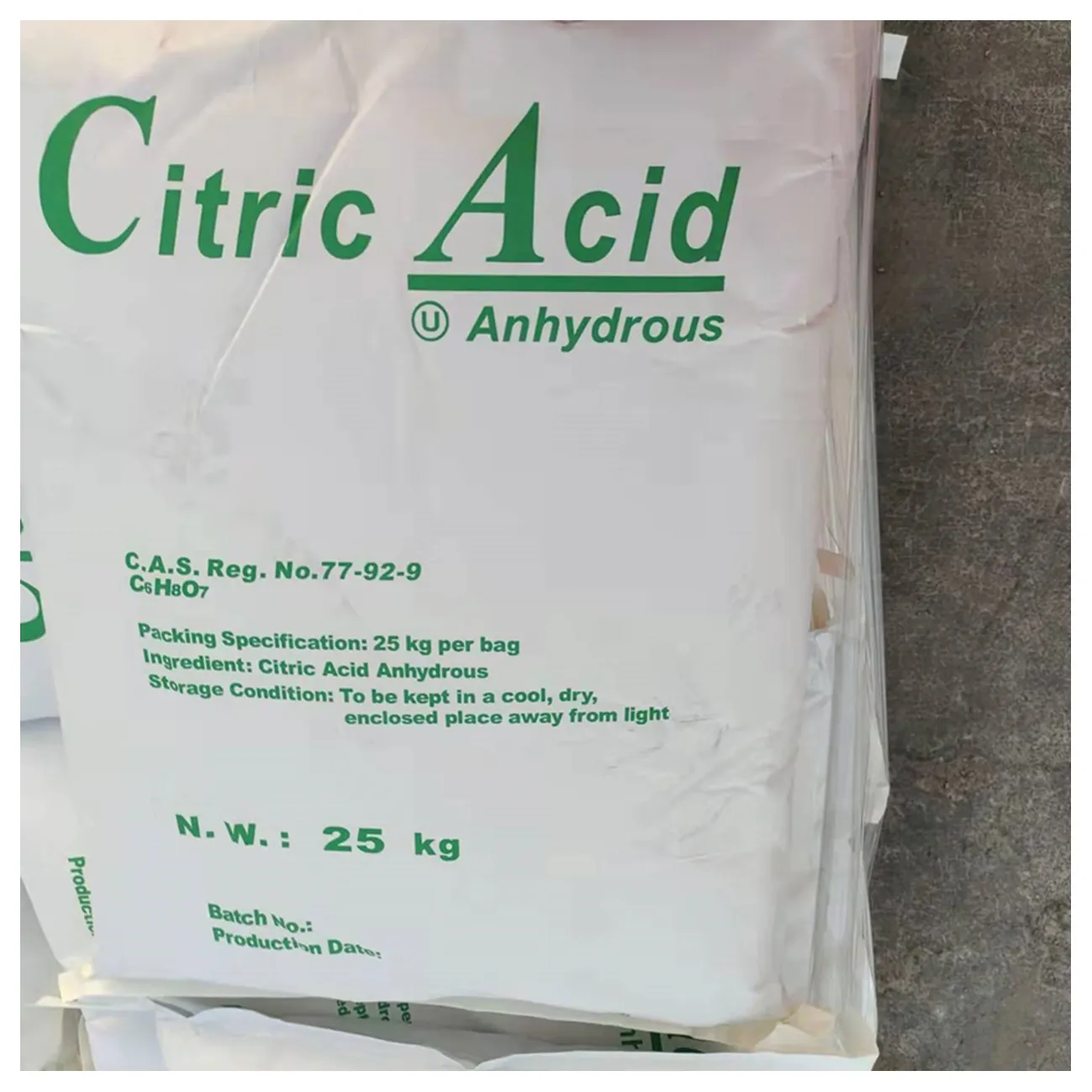 Precio de fábrica Ácido cítrico monohidrato Ácido cítrico anhidro CAS 77-92-9 Ácido de limón
