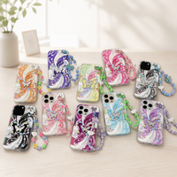Coque de téléphone portable pour femme style Ins, mignonne, anti-chute, antichoc, en TPU+PC avec chaîne pour Huawei Honor X6E X9B X6C Magic6 LITE