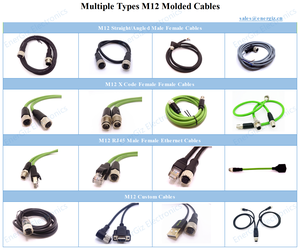 M12 8Pin PVC cáp kết nối 2M Đen PVC cáp với góc bên phải Nam cắm cảm biến mã hóa kết nối - Product Image 6