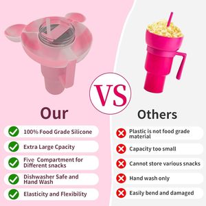 Cute Bear Silicone Reusable Snack Bowl & Tray for 40 oz for Tumbler <b>Cups</b> with Handle Multi-color - Product Image 6