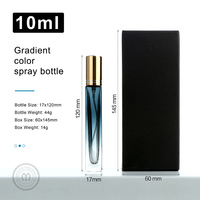 SUMEEAR Vaporisateur de parfum en verre épais carré bleu dégradé de 10 ml, atomiseur, impression d'écran, logo personnalisé, bouchon pulvérisateur, emballé