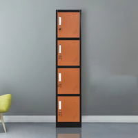Armoire de rangement moderne en acier à quatre compartiments, vitrine, casier de rangement pour bureau, école, salle de sport