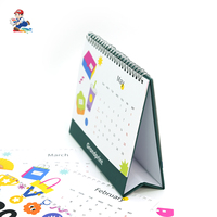 Nouveau calendrier de bureau 2027 avec reliure Wire-O, impression personnalisée, calendrier de table à spirale OEM avec emballage cadeau personnalisé