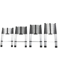 Échelle télescopique en aluminium certifiée EN131, 2,6 m, charge maximale 150 kg, marches antidérapantes et verrous automatiques, échelle extensible pour usage domestique