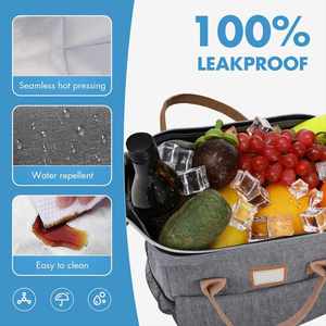 Sac isotherme à grande capacité pour le déjeuner, pour femmes et hommes, sac isotherme pour repas au travail, sac isotherme portable et imperméable pour le déjeuner - Product Image 3