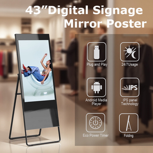 Tùy chỉnh 43 inch trong nhà Màn hình hiển thị LED <span class=keywords><strong>Wifi</strong></span> USB di chuyển gương Poster LED hiển thị cho trung tâm mua sắm sử dụng màn hình quảng cáo - Product Image 2