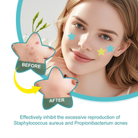 Patchs d'acné hydrocolloïdes en forme d'étoile Infusion d'huile essentielle d'arbre à thé Patchs anti-bactériens pour boutons du visage