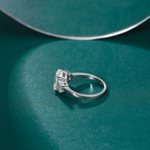 OAHLAN Fine Jewelry 2ct Corte Redondo VVS1 D Cor 925 Sterling Silver Noivado Moissanite Anel <span class=keywords><strong>Promise</strong></span> Wedding Band para As Mulheres - Product Image 5