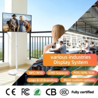 Pantalla LCD Inteligente Android 4K Portátil de 32 Pulgadas con Soporte de Pie, Animación, Pantalla Táctil, Alimentación por Batería, Uso en Interiores, Metro, TikTok Live