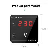 Panel Digital AC 3 in 1 Baru, Amperemeter Voltmeter Meter 50-500V 0-100A Layar LED Tampilan Tegangan Arus Frekuensi (V/A/Hz)