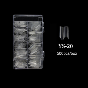 L XL XXL XXXL C Curve Square <strong>Nail</strong> Tips Clear <strong>Extra</strong> <strong>Long</strong> Curved Half Cover False Acrylic <strong>Nail</strong> Tips - Product Image 4