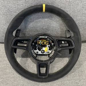 Volant en cuir et fibre de carbone pour Porsche Panamera, Macan, Cayenne, 918, 911, 718, 970, 971, 958, compatible avec <span class=keywords><strong>le</strong></span> véhicule d'origine - Product Image 4