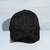 Nueva Gorra de Béisbol de Lujo de 5 Paneles, Personalizada con Logotipo Bordado Cruzado, Diseño Completo en Gamuza, Visera Curva con Pedrería