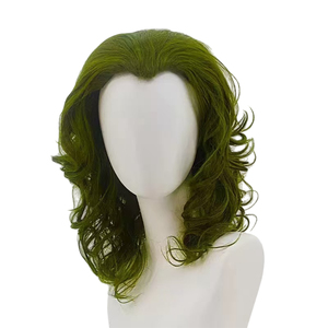 Perruque de cosplay Joker <span class=keywords><strong>Arthur</strong></span> Flake, cheveux bouclés verts mélangés, ensemble complet, perruque <span class=keywords><strong>d</strong></span>'anime, vente en gros en stock - Product Image 2