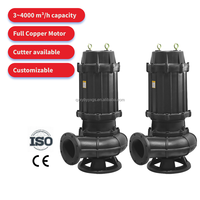 Pompe submersible pour eaux usées série WQ en acier inoxydable, anti-colmatage, à économie d'énergie, 3 CV, moteur monophasé/triphasé, 2-3 pouces, haute pression