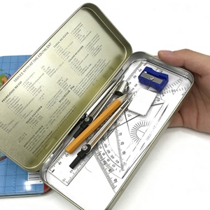 Wholesale Metal Oxford Mathematics Geometry Tin Box Stationery <b>Set</b> 13 Piece <b>Set</b> for Grade Students - Product Image 6
