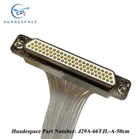 Conector Rectangular Miniaturizado de la Serie J29A, Cable de Enchufe y Tomacorriente J29A-66ZKP-A-50CM, Huadespace -55~+125 10Hz-2000Hz