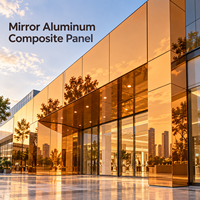 Panneau composite en aluminium miroir 3 mm 1220x2440 mm argenté pour revêtement de plafond