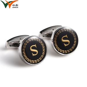 China Direct <b>Cheap</b> Price French Style Round Shape Soft Enamel Gold Logo <b>Cufflinks</b> - Product Image 2