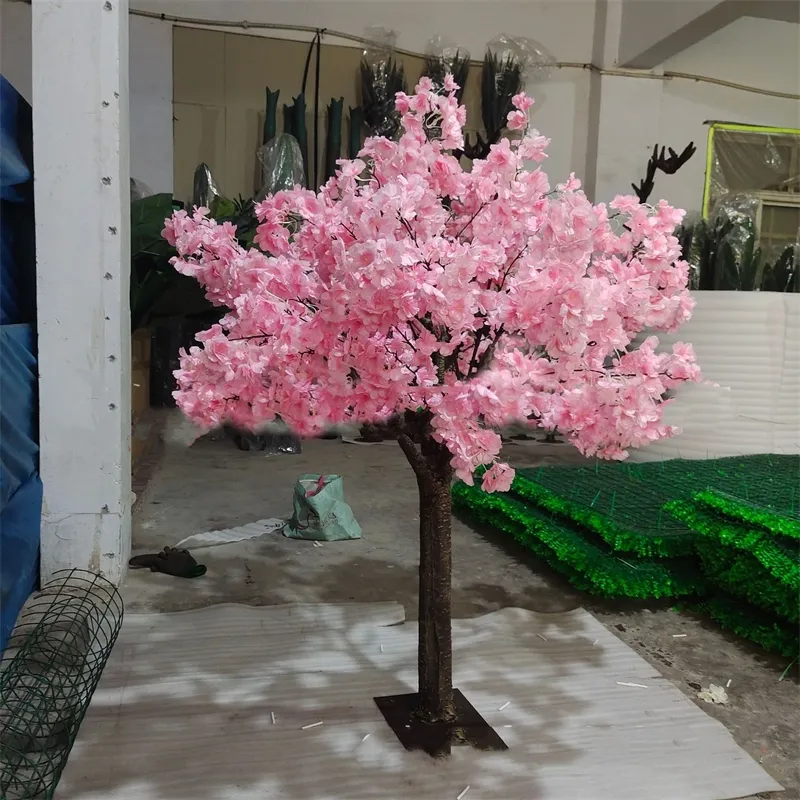 Großhandel weiße künstliche Kirschblütenbaum Herzstück Hochzeit 2m Sakura Baum Kirschblütenbaum