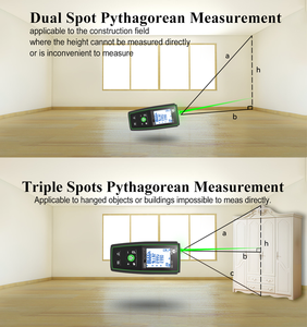 Distancemètre <span class=keywords><strong>laser</strong></span> double puissance rechargeable et batterie 3A Outil numérique portable pour la construction et l'aménagement intérieur - Product Image 6
